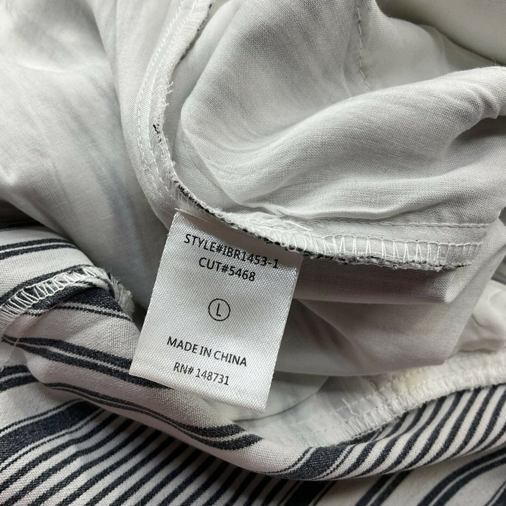 Blue Blush Jumpsuit Womens Size L Black Striped Front Tie Wide Leg Crop Nwt $46 - Picture 6 of 12